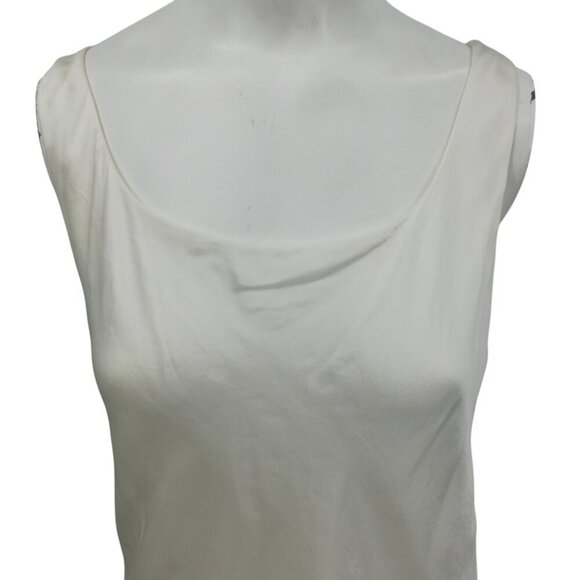 Lafayette 148 100% Silk Winter White Sleeveless Lined Blouse Top Size 4 Scoop - Picture 4 of 10